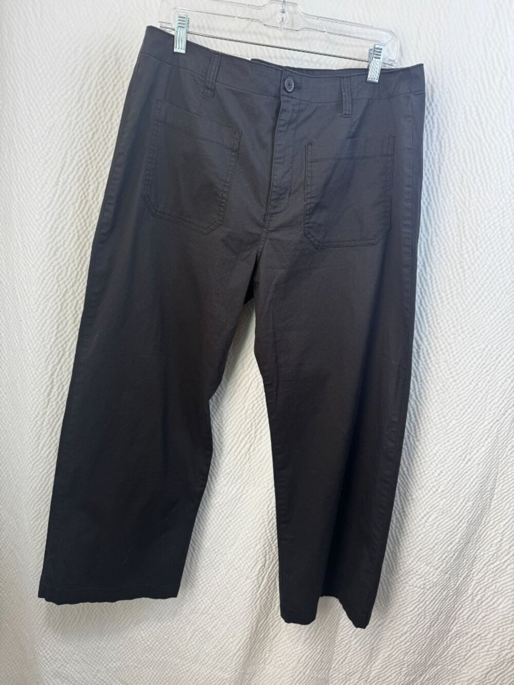Social Standard By Sanctuary Juliet Crop Twill Pants Black High-Rise Wide Leg
